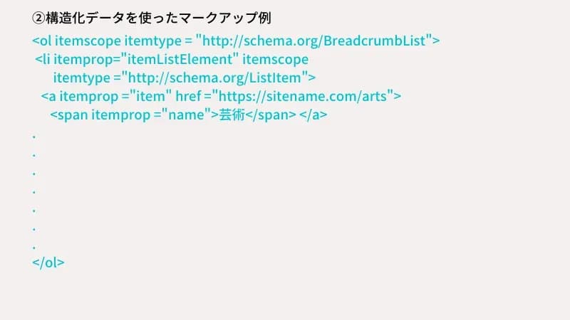 構造化データを使ったマークアップの例