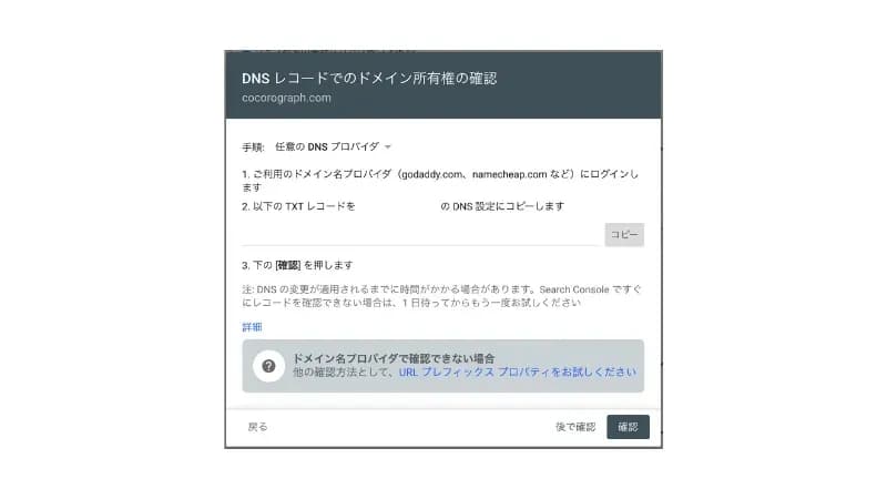ドメイン所有権の確認
