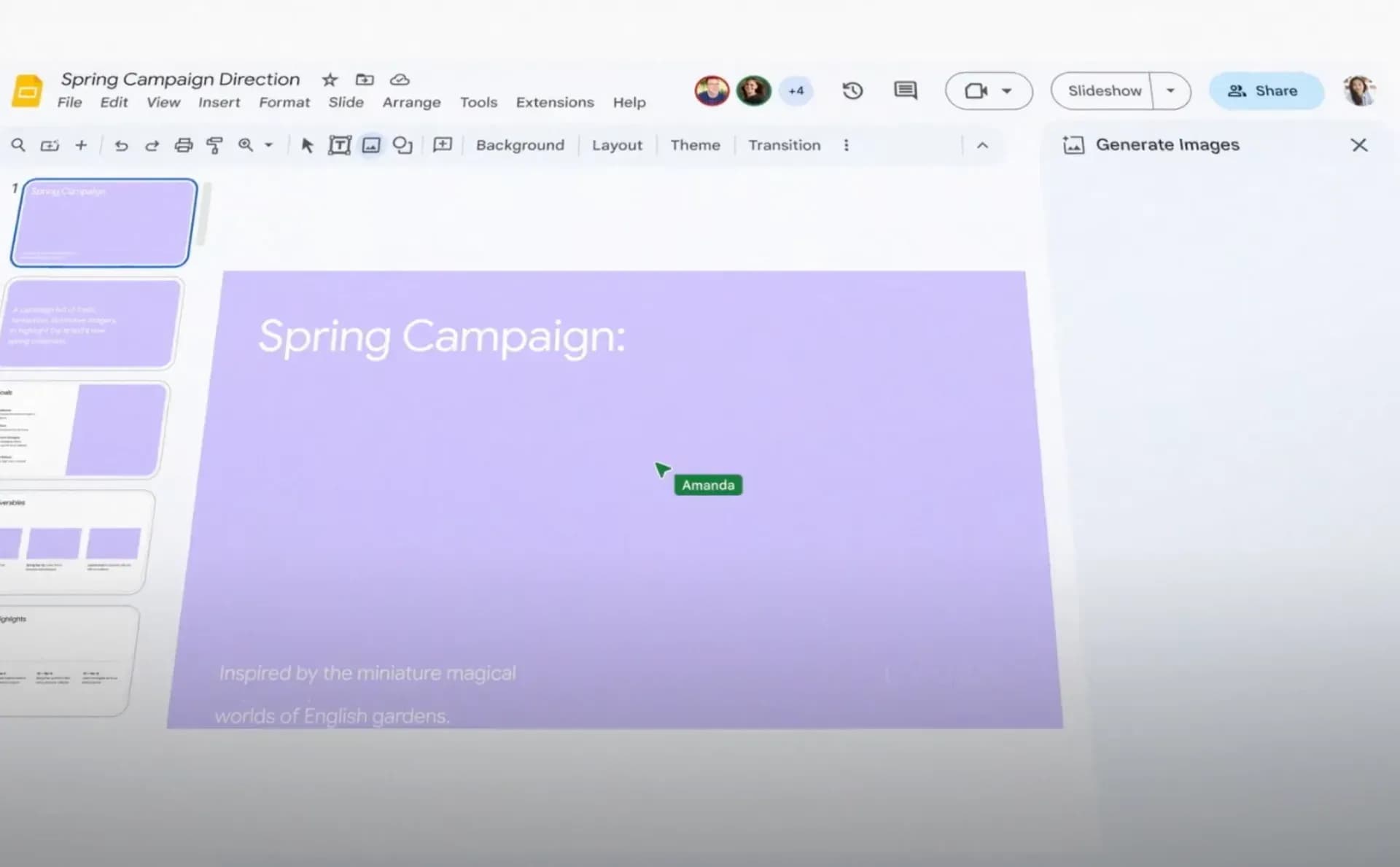 GoogleスライドでAIがプレゼンテーションを生成した画面