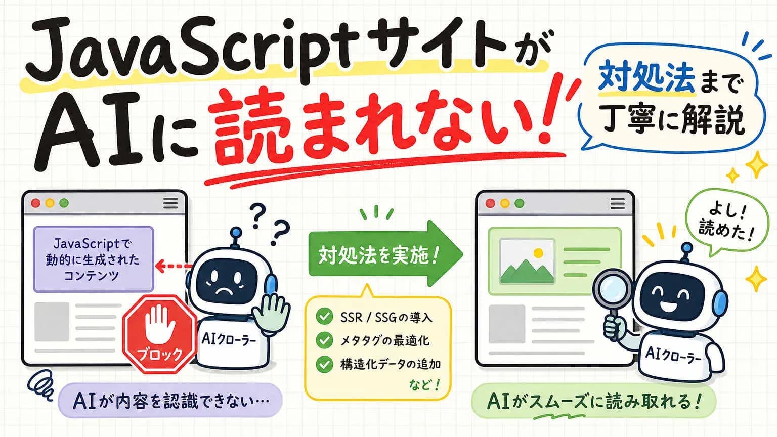 JavaScriptサイトがAIに読まれない！対処法まで丁寧