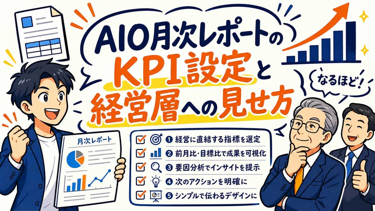 AIO月次レポートのKPI設定と経営層への見せ方