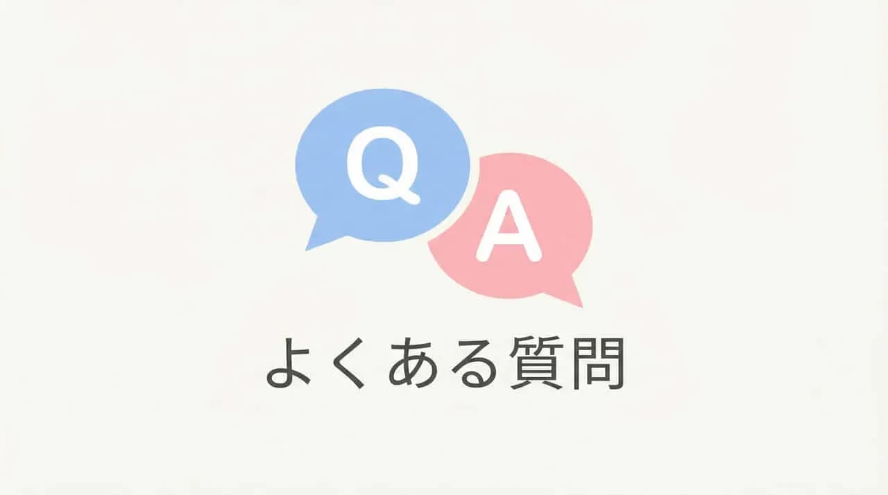 「Q」「A」の吹き出しと「よくある質問」の文字