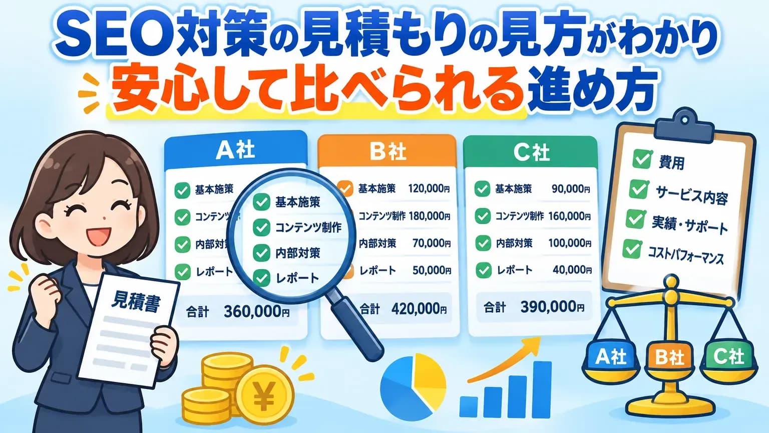 SEO対策の見積もりの見方がわかり安心して比べられる進め方