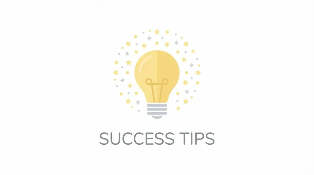 光る電球と「SUCCESS TIPS」の文字