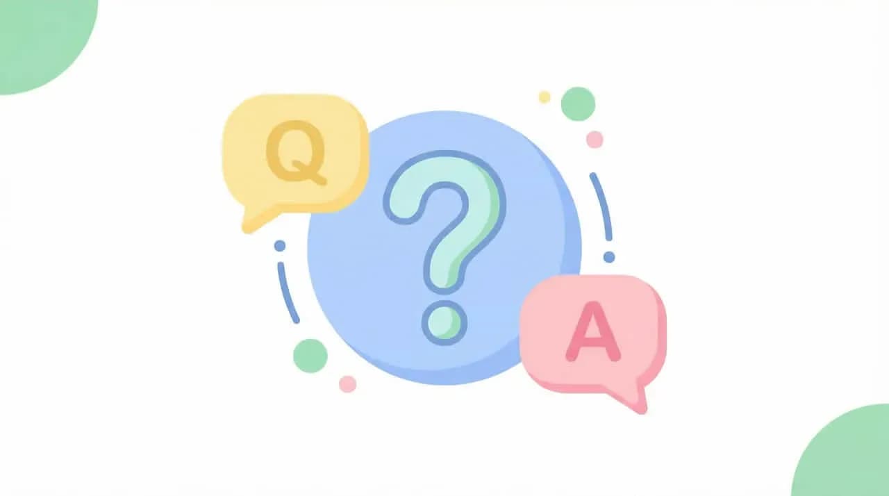 「Q」「A」の吹き出しと「?」を描いた円を組み合わせたイラスト