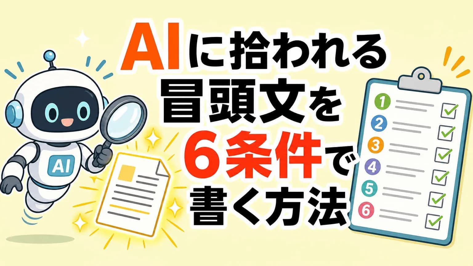 AIに拾われる冒頭文を6条件で書く方法