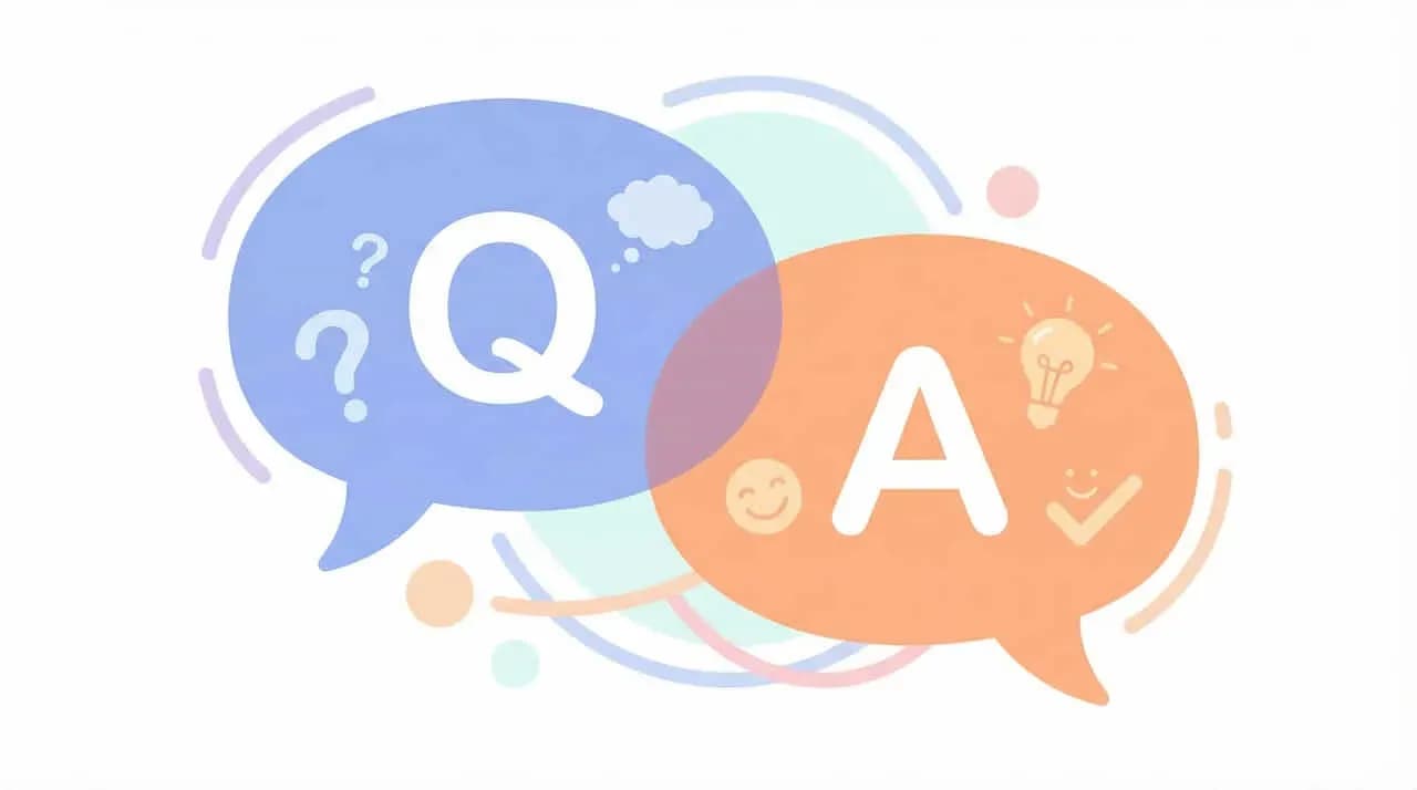 「Q」と「A」の吹き出しが重なり合ったイラスト