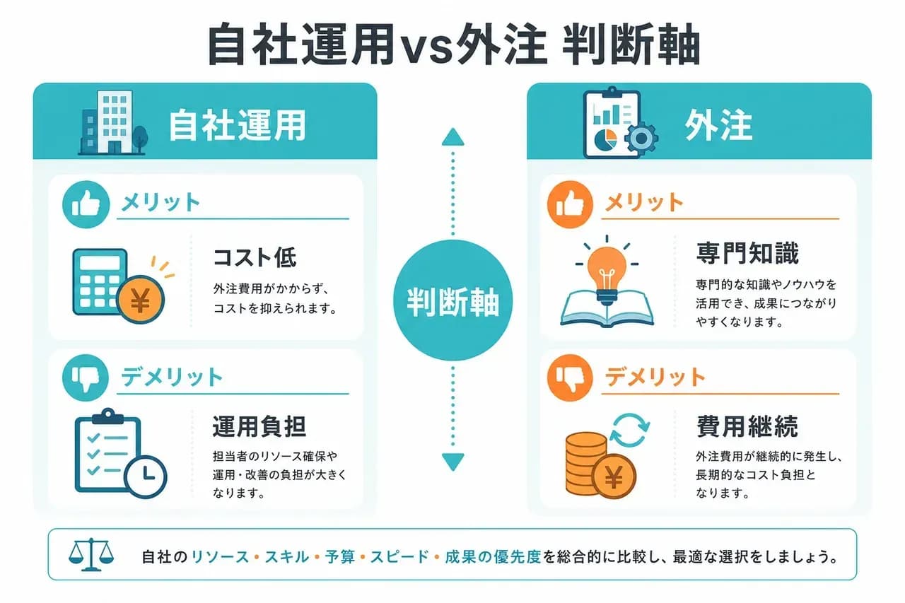 自社運用vs外注判断