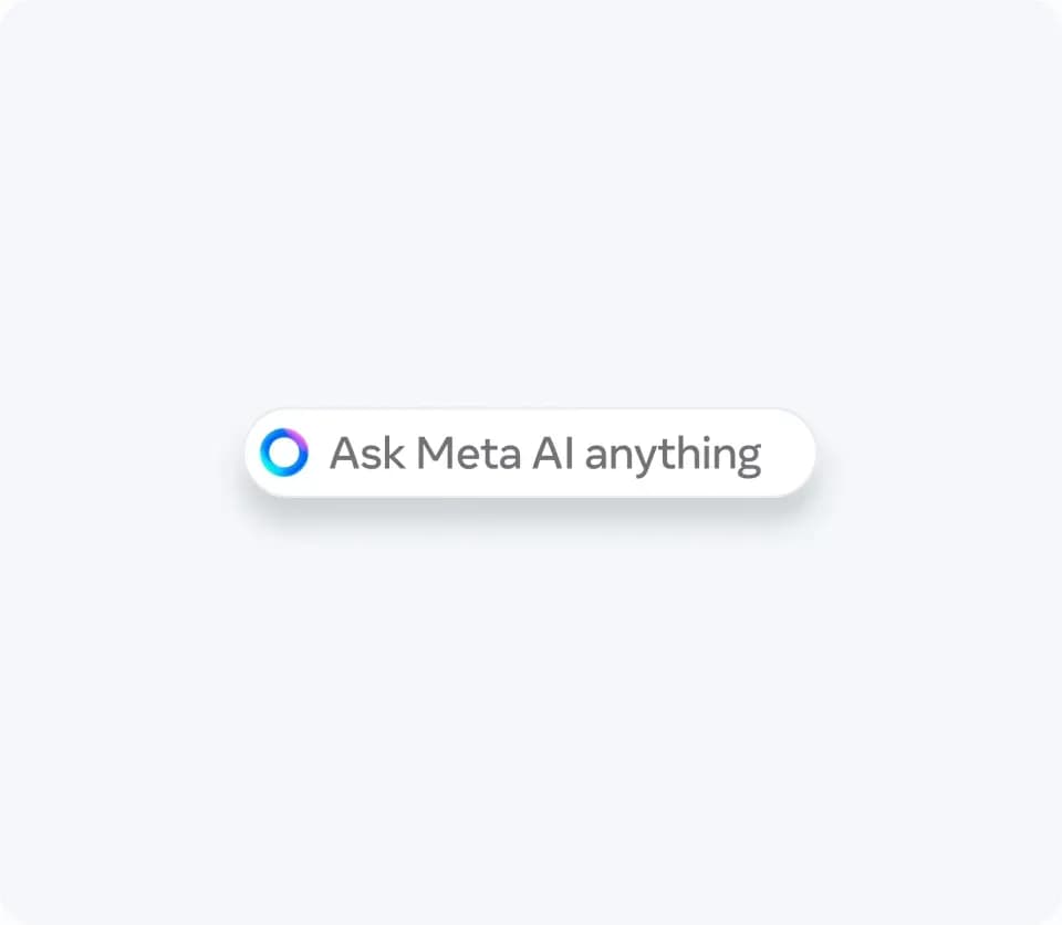Meta AIの入力欄「Ask Meta AI anything」