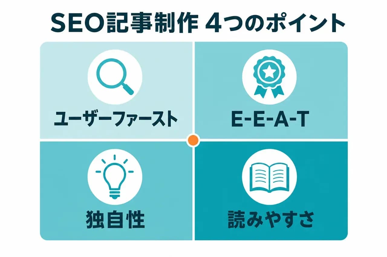 SEO記事制作で意識すべき4つのポイント