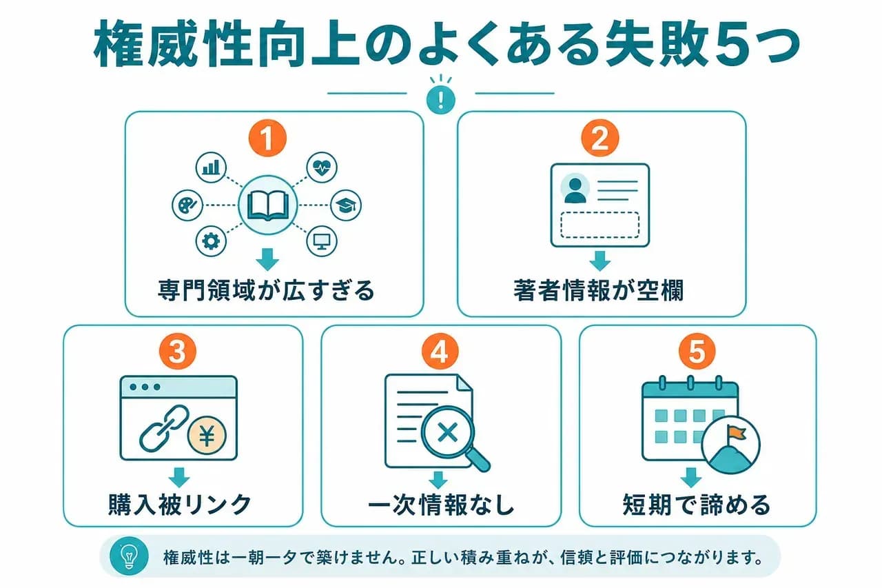 権威性向上の失敗5つ