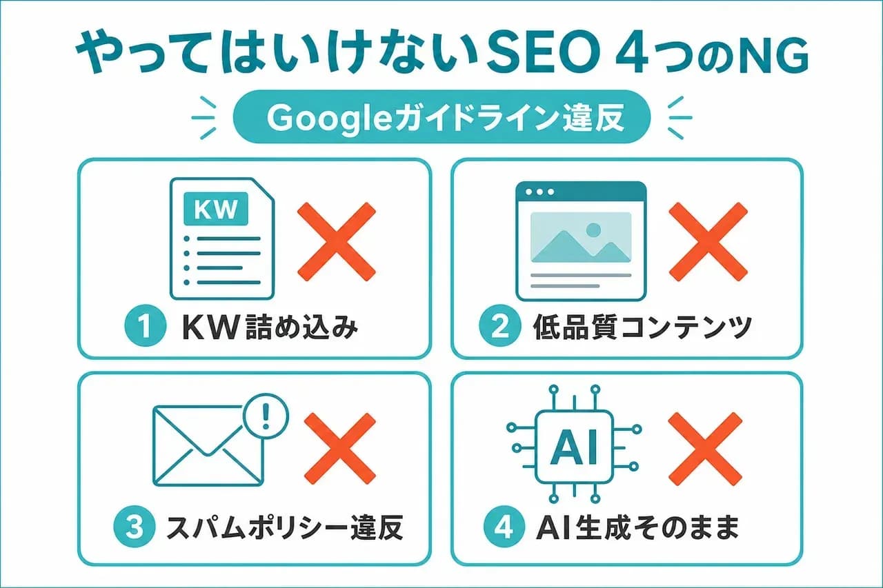やってはいけないSEO対策の4つのNG