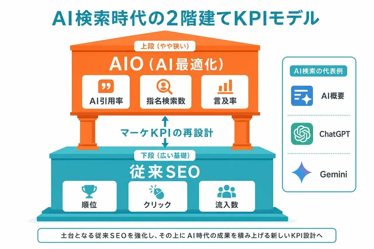 AI検索時代の新KPIと従来SEOの統合モデル
