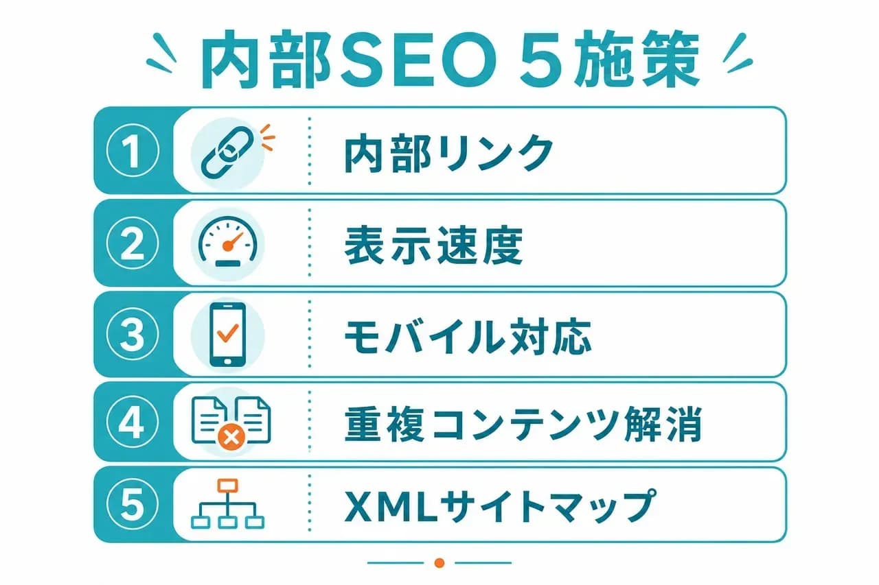 サイト評価を上げる内部SEO5施策