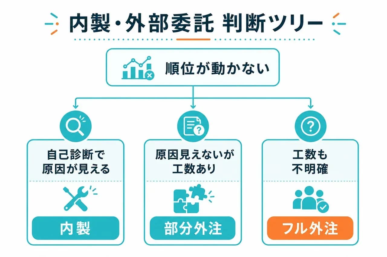 内製と外部委託の判断ツリー