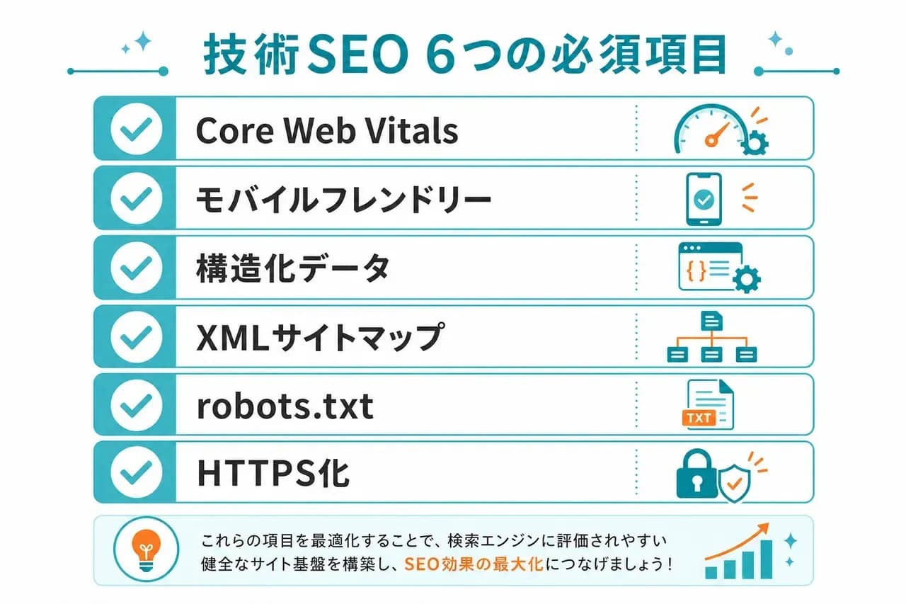 技術SEO対策の主要項目