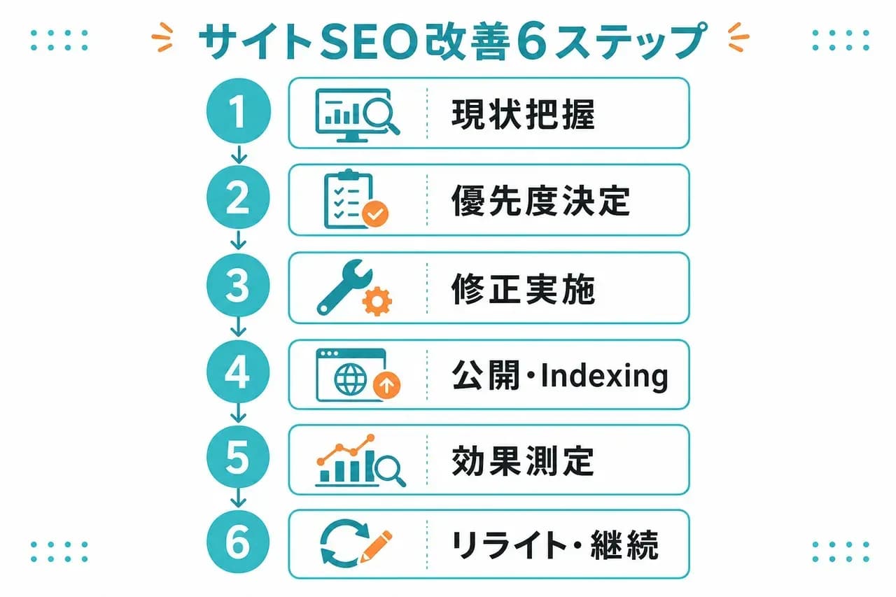 サイトSEO改善6ステップ