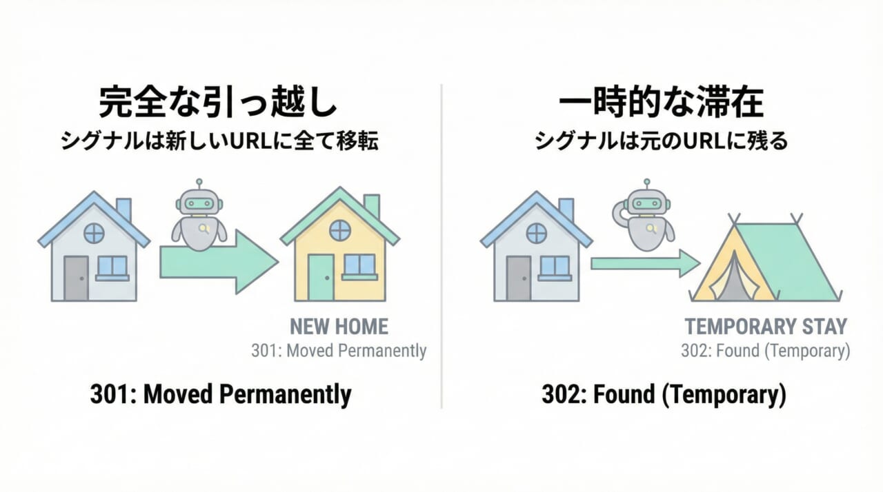 301リダイレクトと302リダイレクトの違いと使い分け